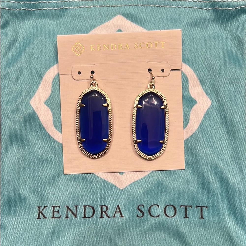Kendra Scott Elle Drop Earrings Cobalt Cat’s Eye